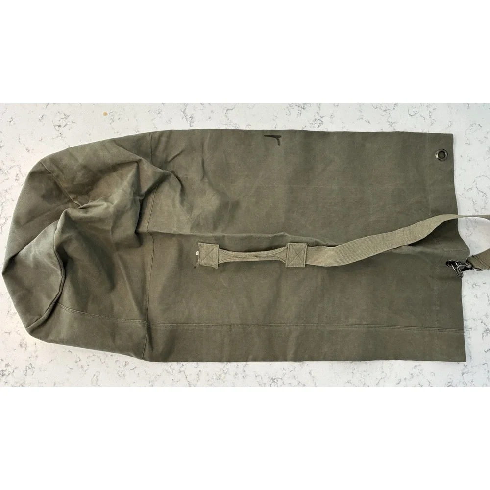 Vintage‎ Olive Green Duffel Bag Military Issue Duck Canvas Army US Duffle JAPAN